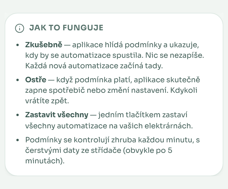 Jak to funguje: zkušebně, ostře, zastavit všechny