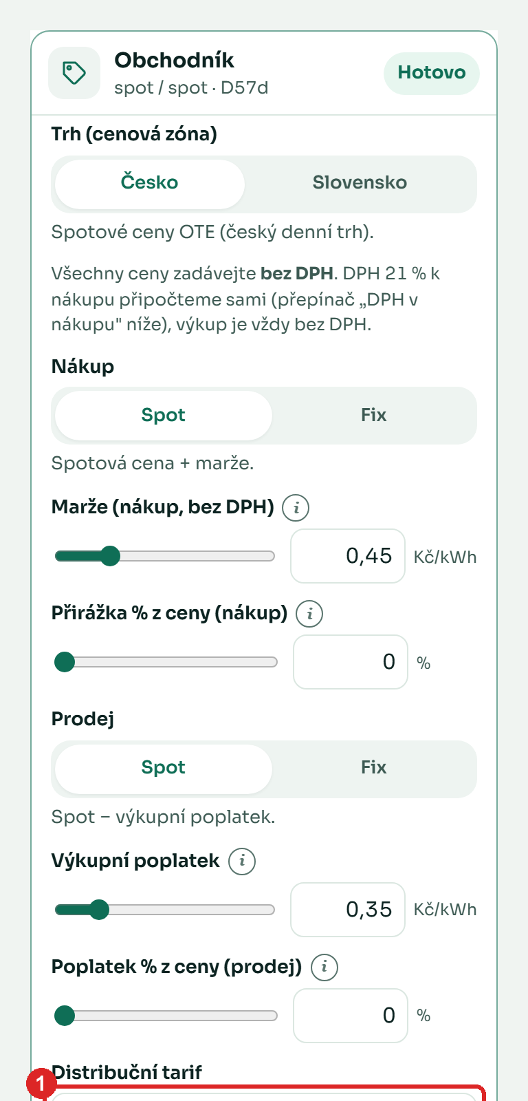Obchodník: nákup, prodej a distribuční tarif